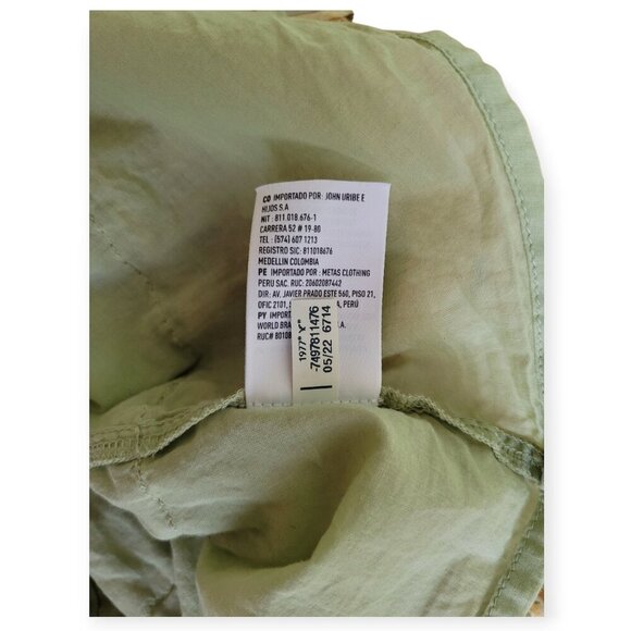 American Eagle Green Floral Tiered Mini Dress Petite Large - Picture 11 of 13